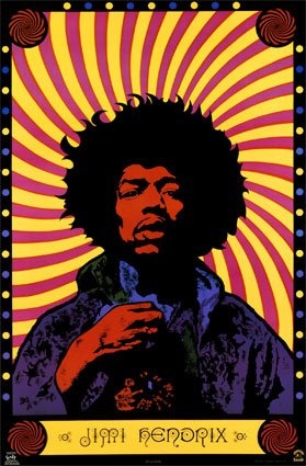 Jimi Hendrix at Woodstock 1969 concert poster